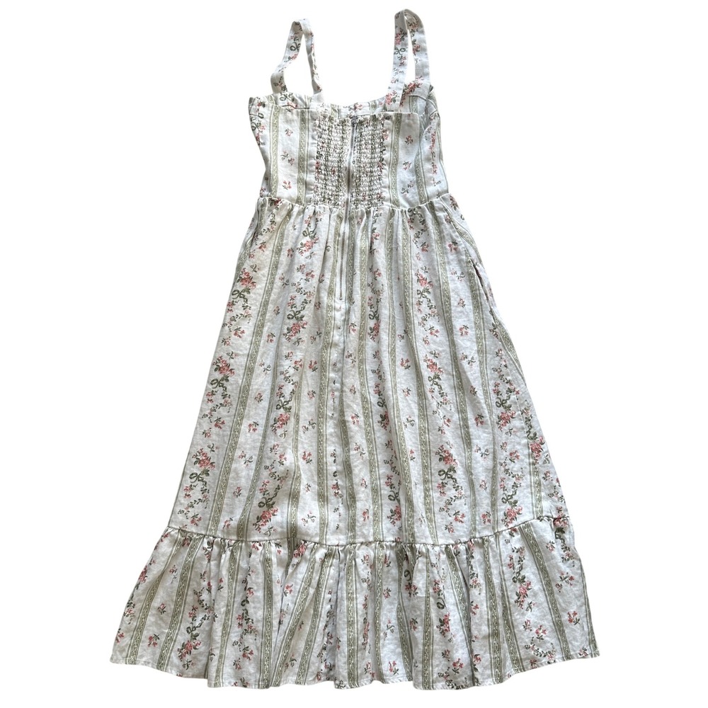 Reformation Maegan Midi Linen Dress Heath Floral 8 - Picture 10 of 13